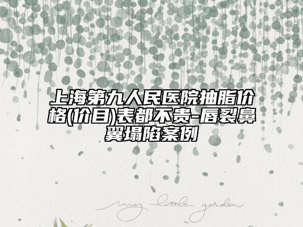 上海第九人民醫(yī)院抽脂價格(價目)表都不貴-唇裂鼻翼塌陷案例