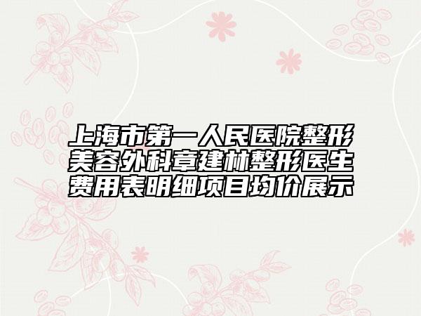 上海市第一人民醫(yī)院整形美容外科章建林整形醫(yī)生費(fèi)用表明細(xì)項(xiàng)目均價(jià)展示