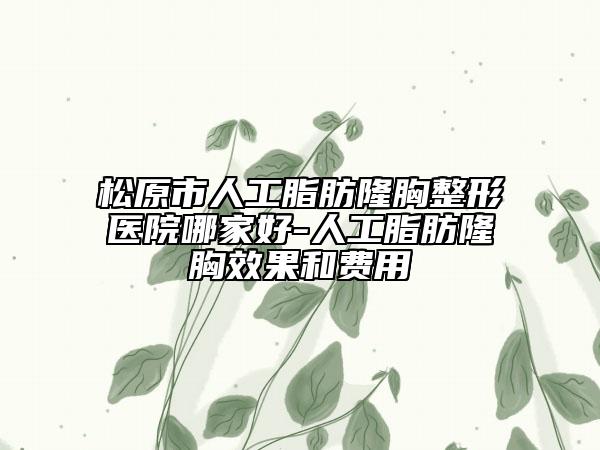 松原市人工脂肪隆胸整形醫(yī)院哪家好-人工脂肪隆胸效果和費(fèi)用