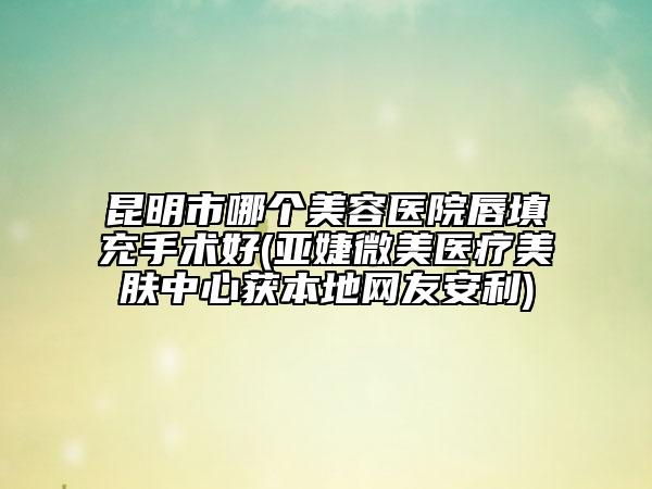 昆明市哪個美容醫(yī)院唇填充手術(shù)好(亞婕微美醫(yī)療美膚中心獲本地網(wǎng)友安利)