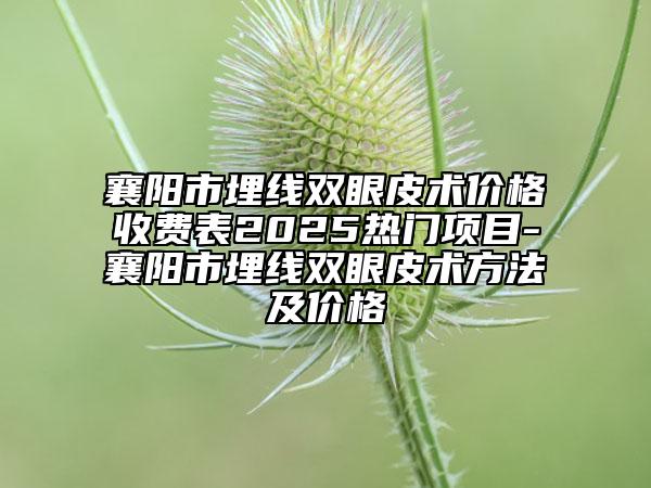 襄陽(yáng)市埋線雙眼皮術(shù)價(jià)格收費(fèi)表2025熱門項(xiàng)目-襄陽(yáng)市埋線雙眼皮術(shù)方法及價(jià)格