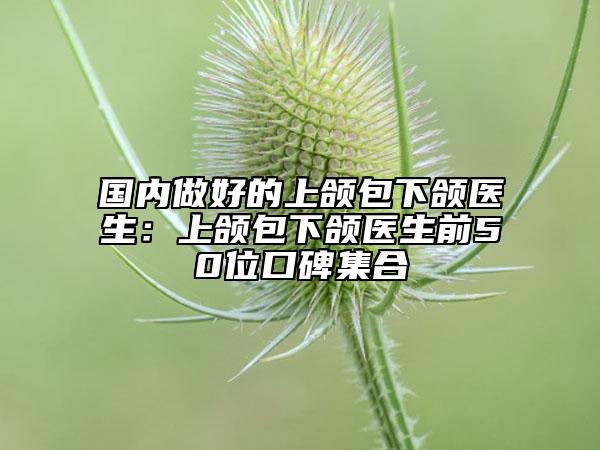 國(guó)內(nèi)做好的上頜包下頜醫(yī)生:上頜包下頜醫(yī)生前50位口碑集合