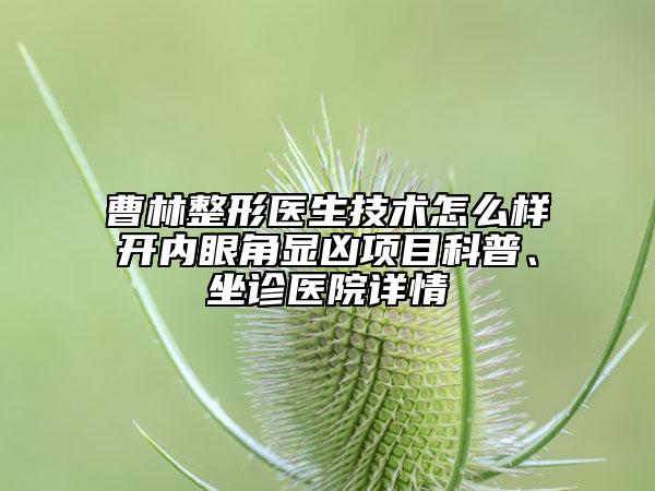 曹林整形醫(yī)生技術(shù)怎么樣開內(nèi)眼角顯兇項目科普、坐診醫(yī)院詳情