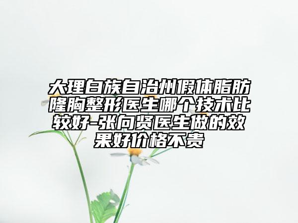 大理白族自治州假體脂肪隆胸整形醫(yī)生哪個技術(shù)比較好-張向賢醫(yī)生做的效果好價格不貴