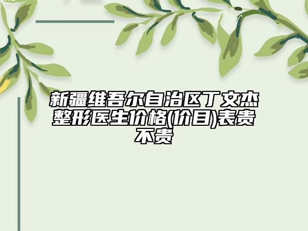 新疆維吾爾自治區(qū)丁文杰整形醫(yī)生價格(價目)表貴不貴